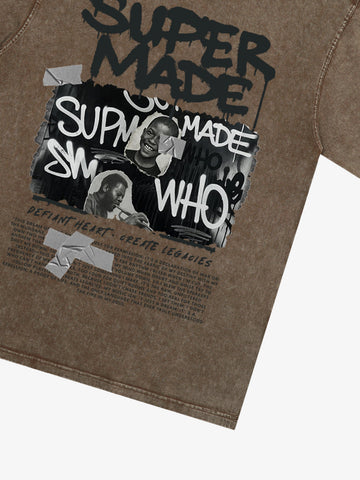 Streetwear Graffiti Character Collage Graphic T-Shirt 