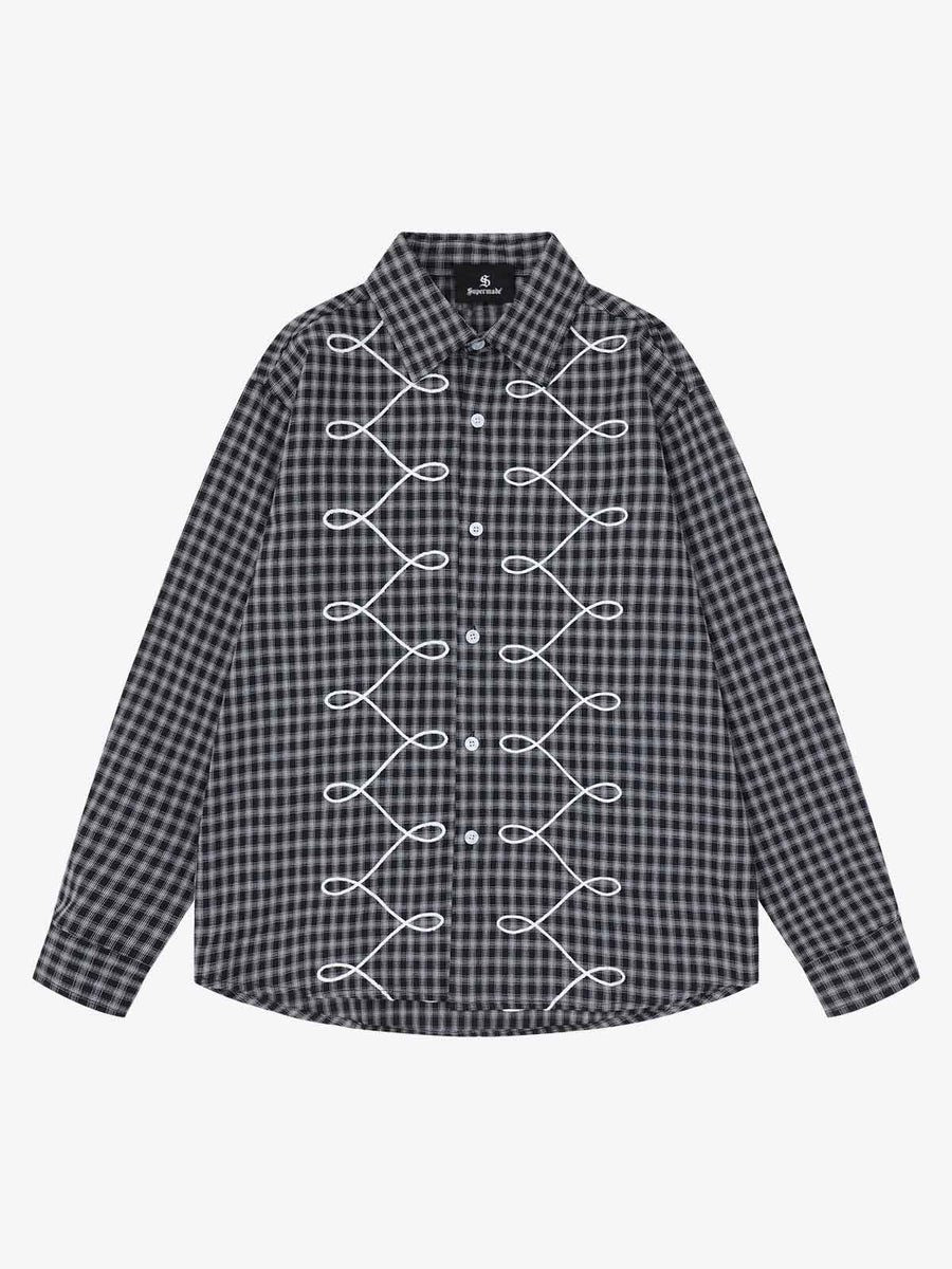 Street Retro Print Long-Sleeve Shirt; Black / M, Black / L, Black / XL, Black / 2XL