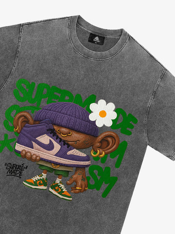 Street Cartoon Sneaker Graffiti Sneaker T-shirt 