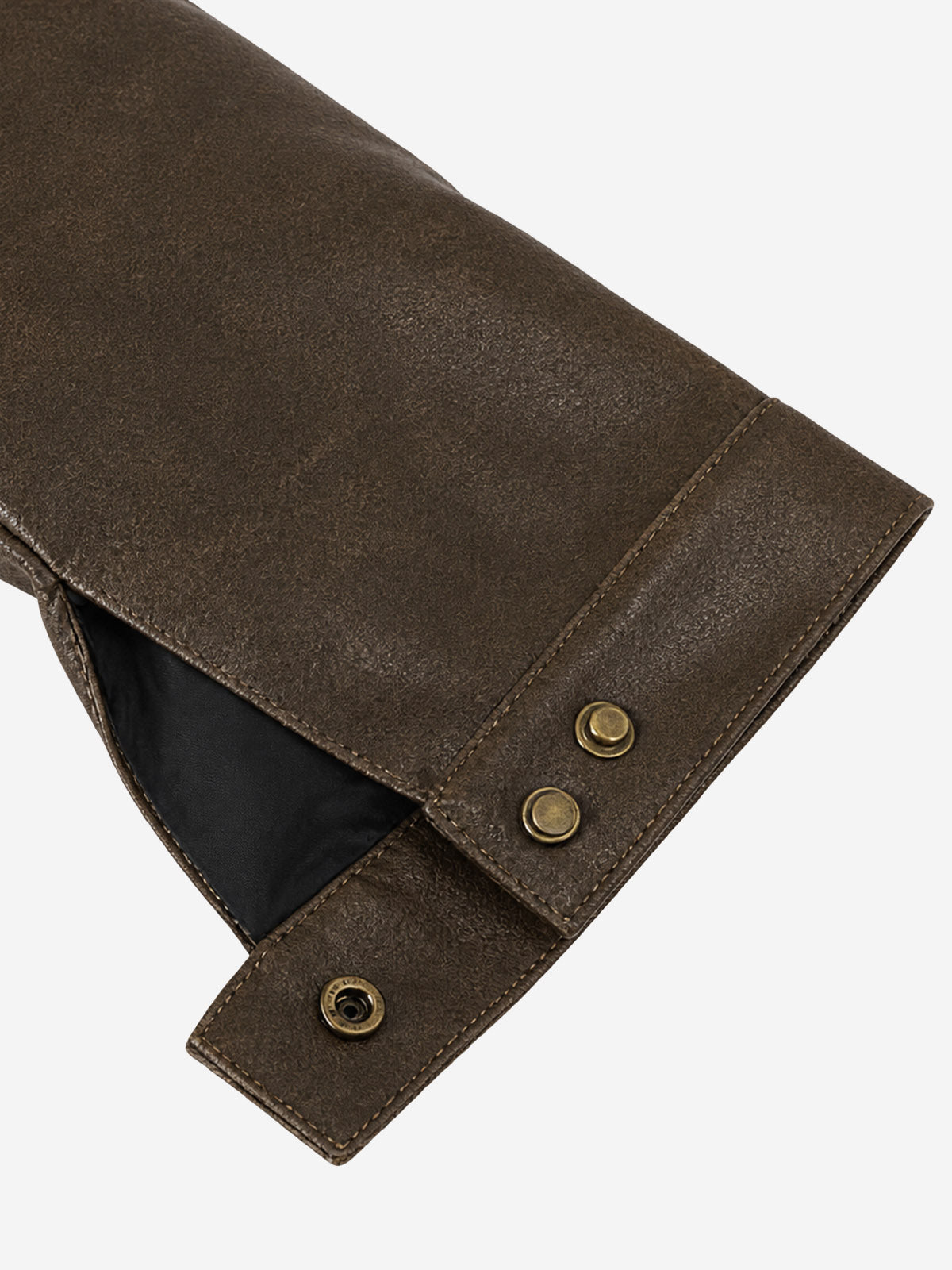 Belted Hem Faux Leather Bomber Jacket