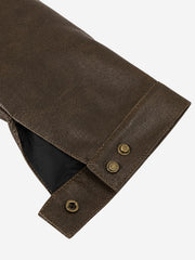 Belted Hem Faux Leather Bomber Jacket