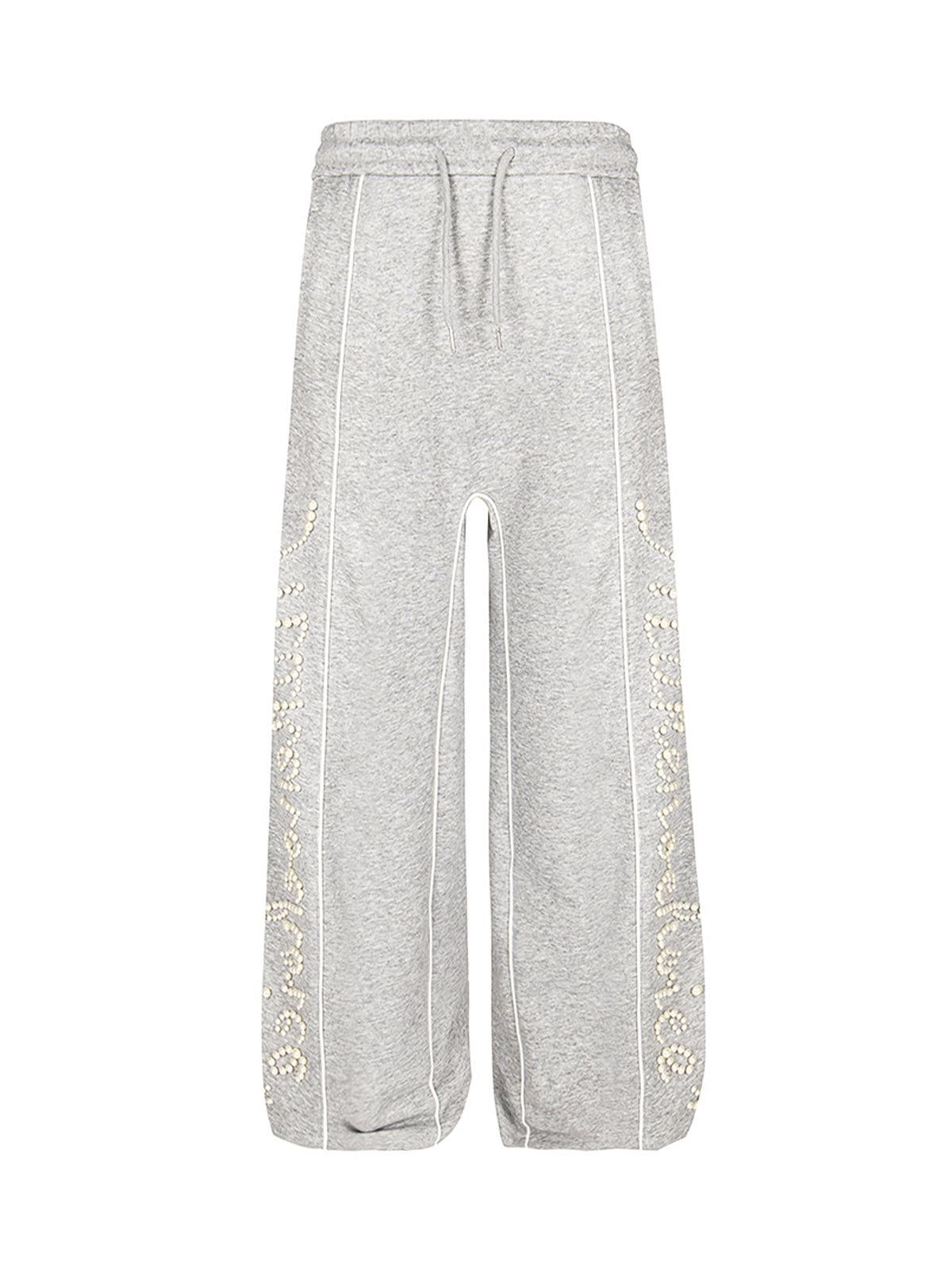 Retro Pearl Design Casual Straight Pants 