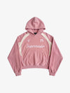 Letter Embroidered Color Block Suede Sweatshirt