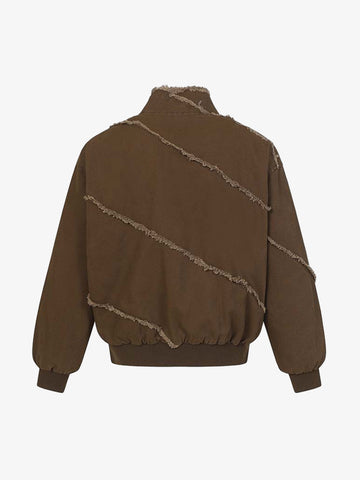 Deconstructed Patchwork Frayed Washed Jacket