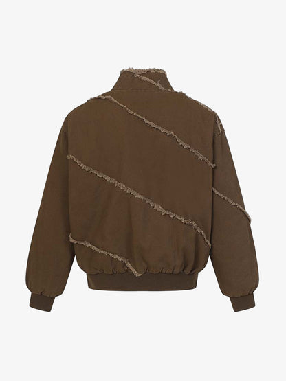 Deconstructed Patchwork Frayed Washed Jacket