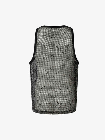 Open-Knit Mesh Layering Tank 