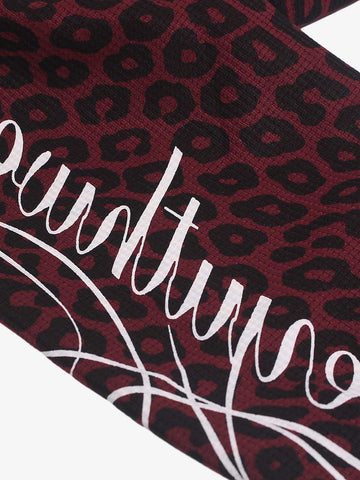Leopard Graphic Waffle Long Sleeve Tee