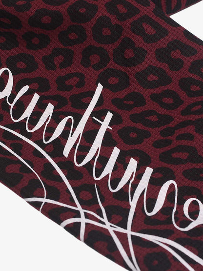 Leopard Graphic Waffle Long Sleeve Tee