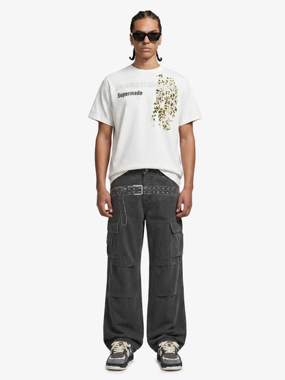 Vintage Belt Print Cargo Pants