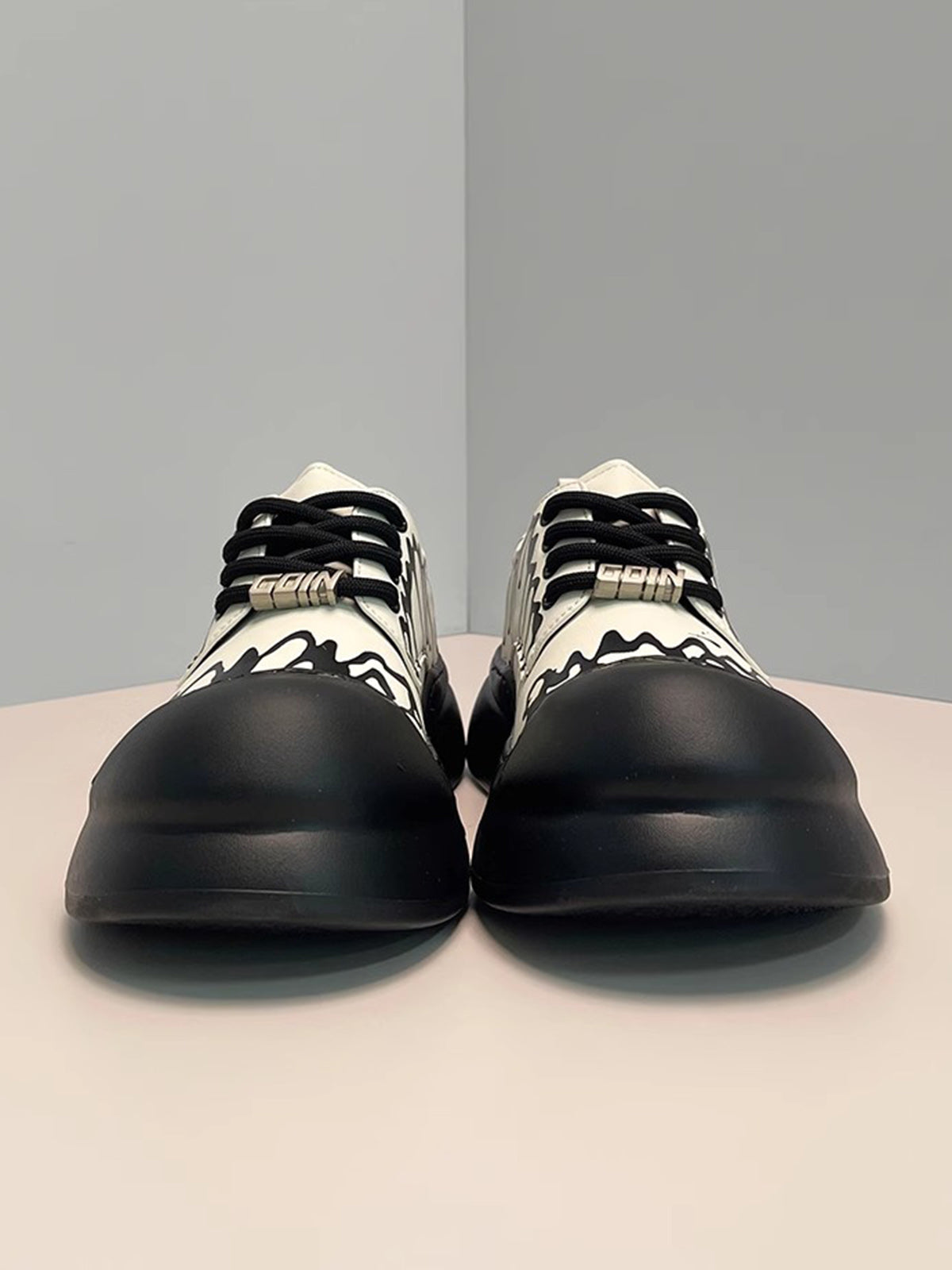 Graffiti Derby Platform Toe Shoes 