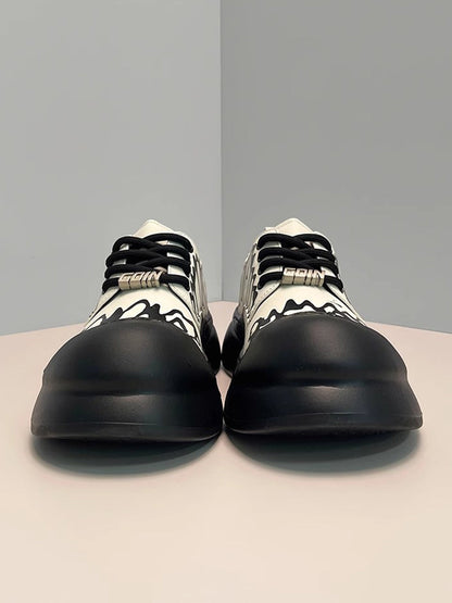 Graffiti Derby Platform Toe Shoes 