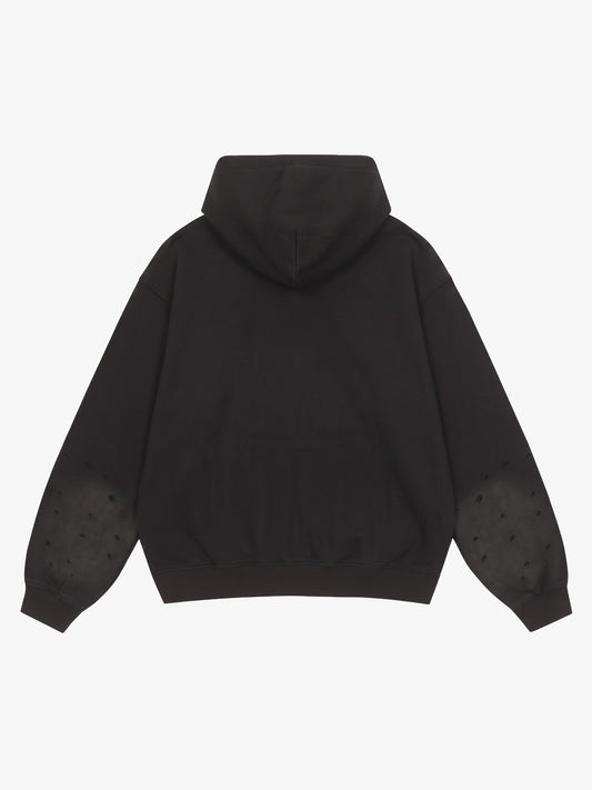 Streetwear-Hoodie mit Used-Look und Kettenmuster