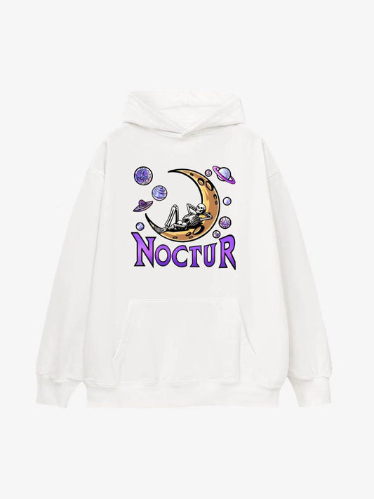 Nocturnal Space Adventure Cotton Hoodie 