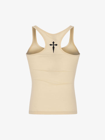 Graphic Text Racerback Slim Fit Tank Top 