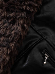Faux Fur Leather Coat