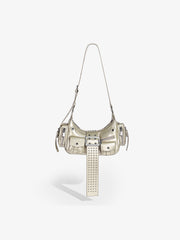 Studded Belt Buckle Shoulder Bag