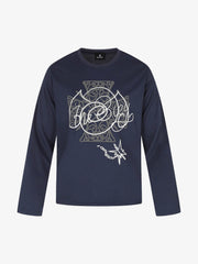 Street Style Cross Print Long-Sleeve T-Shirt