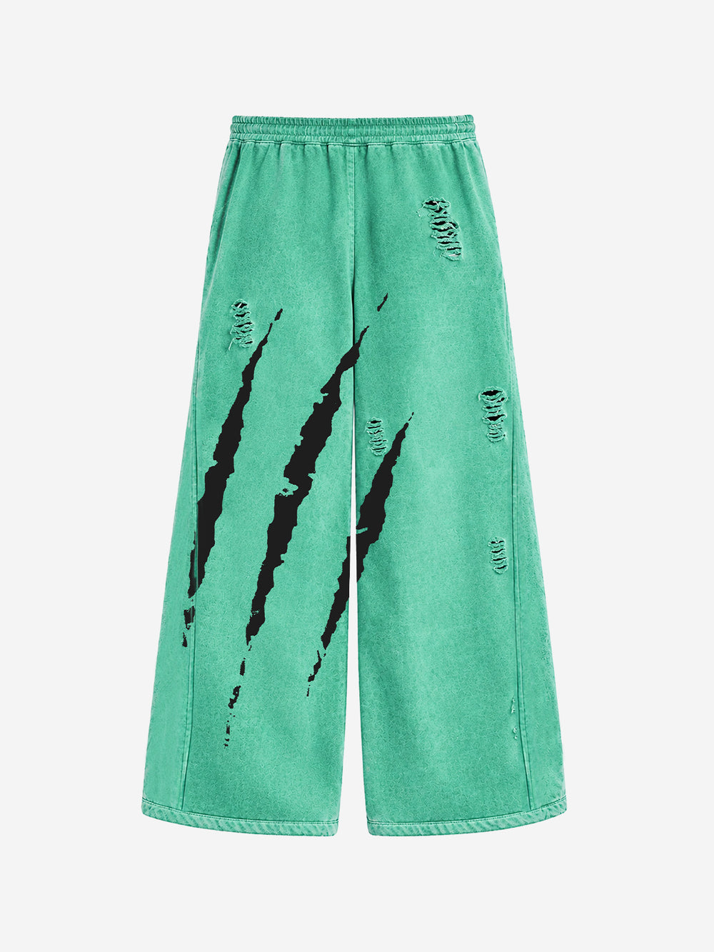 Claw Scratch Distressed Wide-Leg Baggy Sweatpants