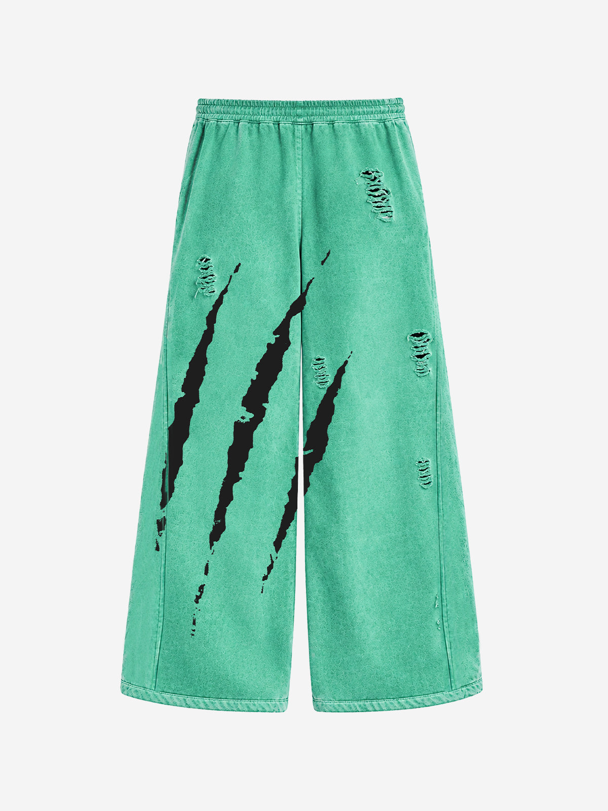 Claw Scratch Distressed Wide-Leg Baggy Sweatpants