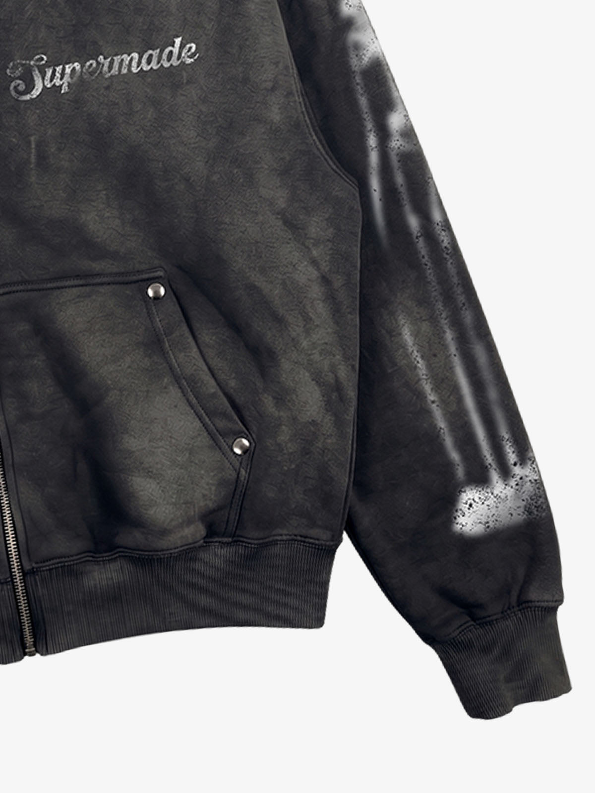 Skull Graphic Washed Hoodie