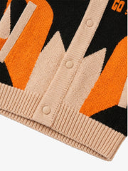 Vintage Racing Graphic Jacquard Knit Polo Sweater