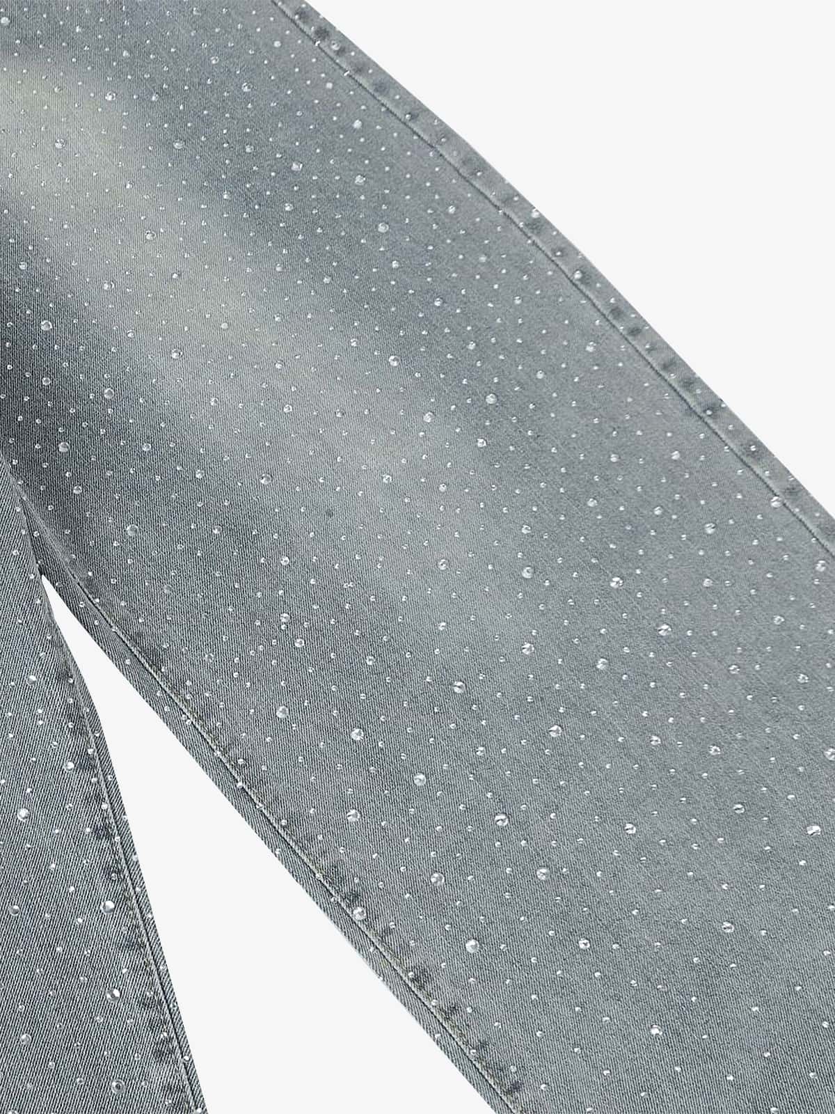 Sparkling Wide-Leg Denim Trousers for Stylish Comfort 