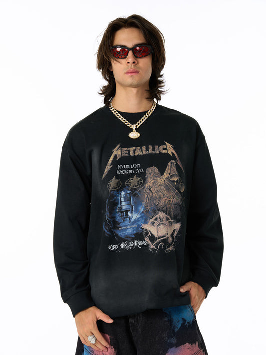 Stylish Long Sleeve Graphic Tee with Camouflage Pants Set for Men 