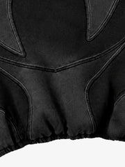 Washed Panel Detail Boxy Hoodie & Wide-Leg Sweatpants Set