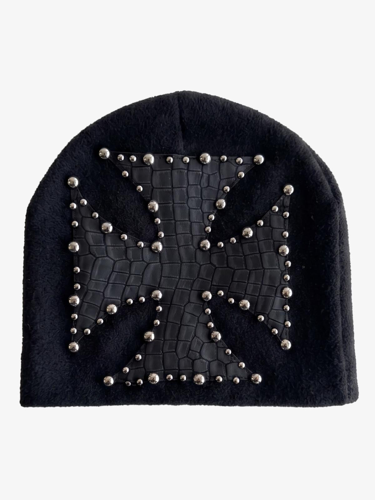 Camouflage Cross Studded Dome Knit Hat