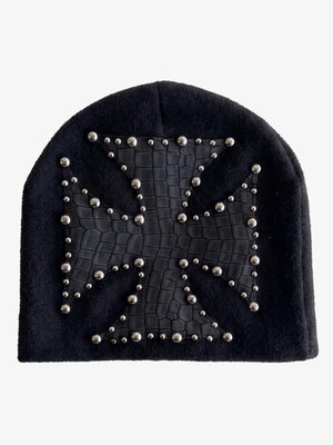 Camouflage Cross Studded Dome Knit Hat