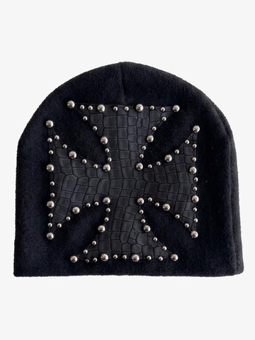 Camouflage Cross Studded Dome Knit Hat
