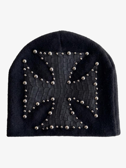 Camouflage Cross Studded Dome Knit Hat