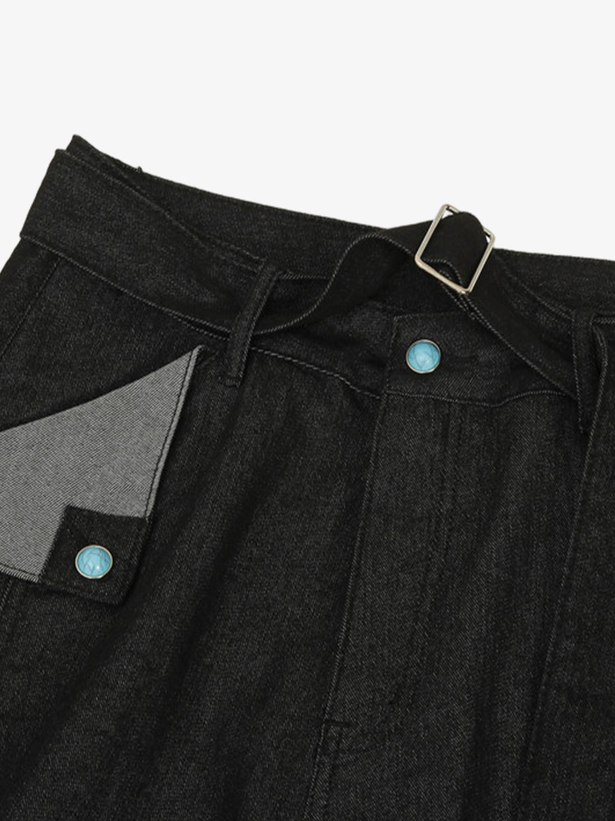 Stylish Wide-Leg Denim Trousers with Unique Side Pockets for Modern Fashionistas 