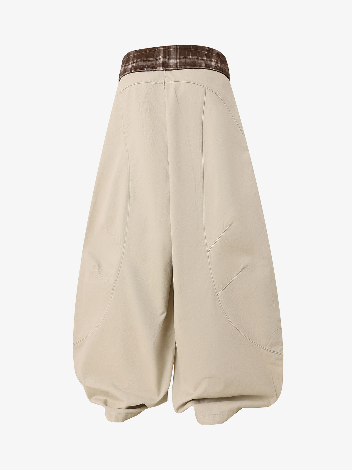 Sash-Belt Curved Balloon Pants 