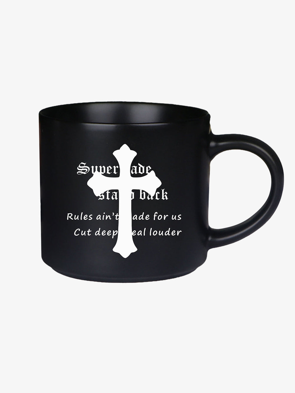 Supermade Black Gothic Cross Pattern Mug 