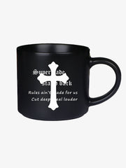 Supermade Black Gothic Cross Pattern Mug 