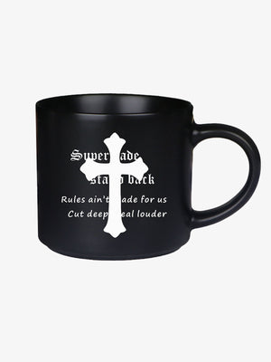 Bold Cross Design Mug for Coffee Enthusiasts 