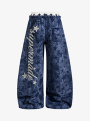 Curved-Leg Wide Sweatpants