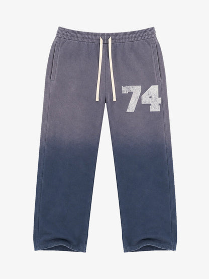 Washed Ombré Number Graphic Sweatpants