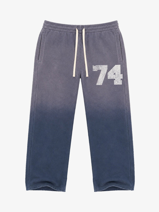 Washed Ombré Number Graphic Sweatpants