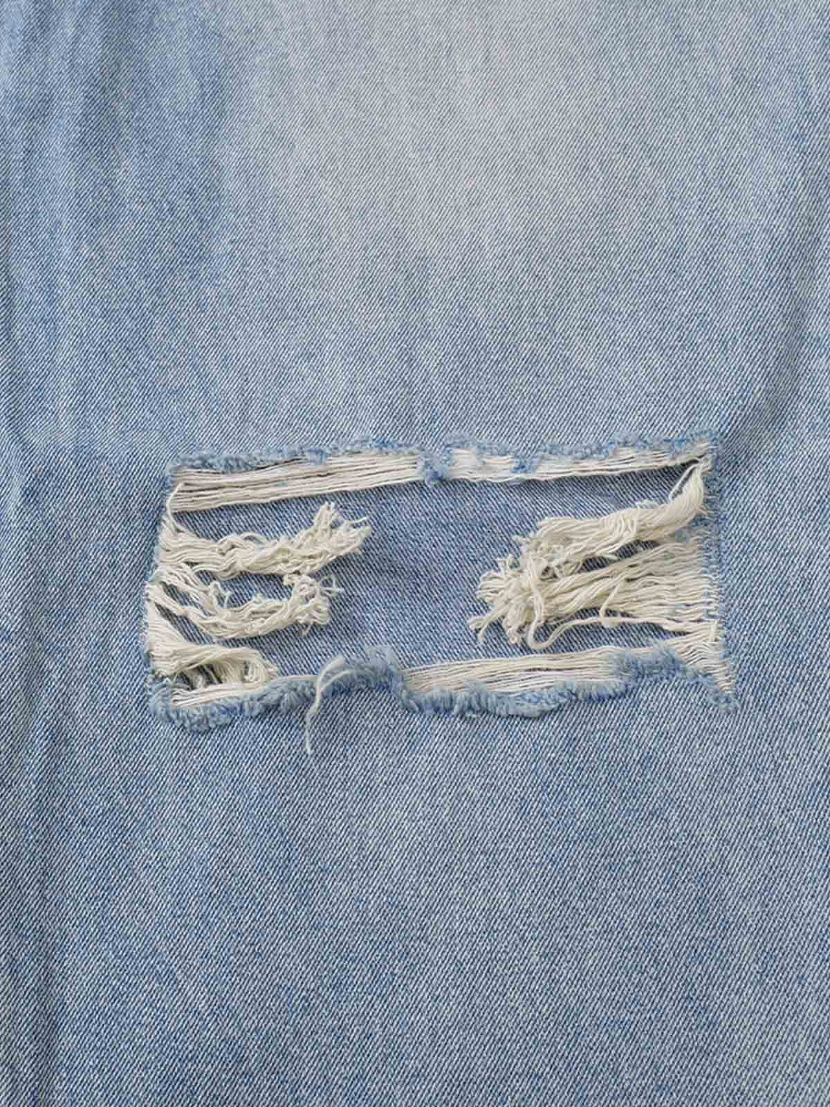 Retro-Jeans mit Rissen und weitem Bein