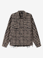 Distressed Plaid Long Sleeve Shirt