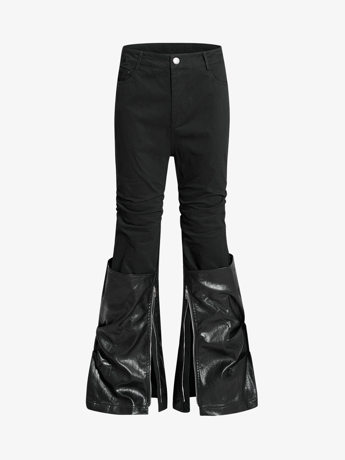 Schwarze, hochgeschnittene Chino-Hose in schmaler Passform