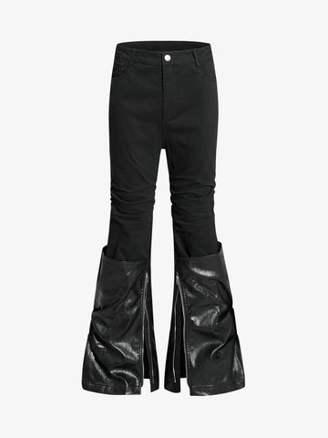 Black High-Waisted Slim Fit Chino Pants – Star Button Detail Cotton Twill