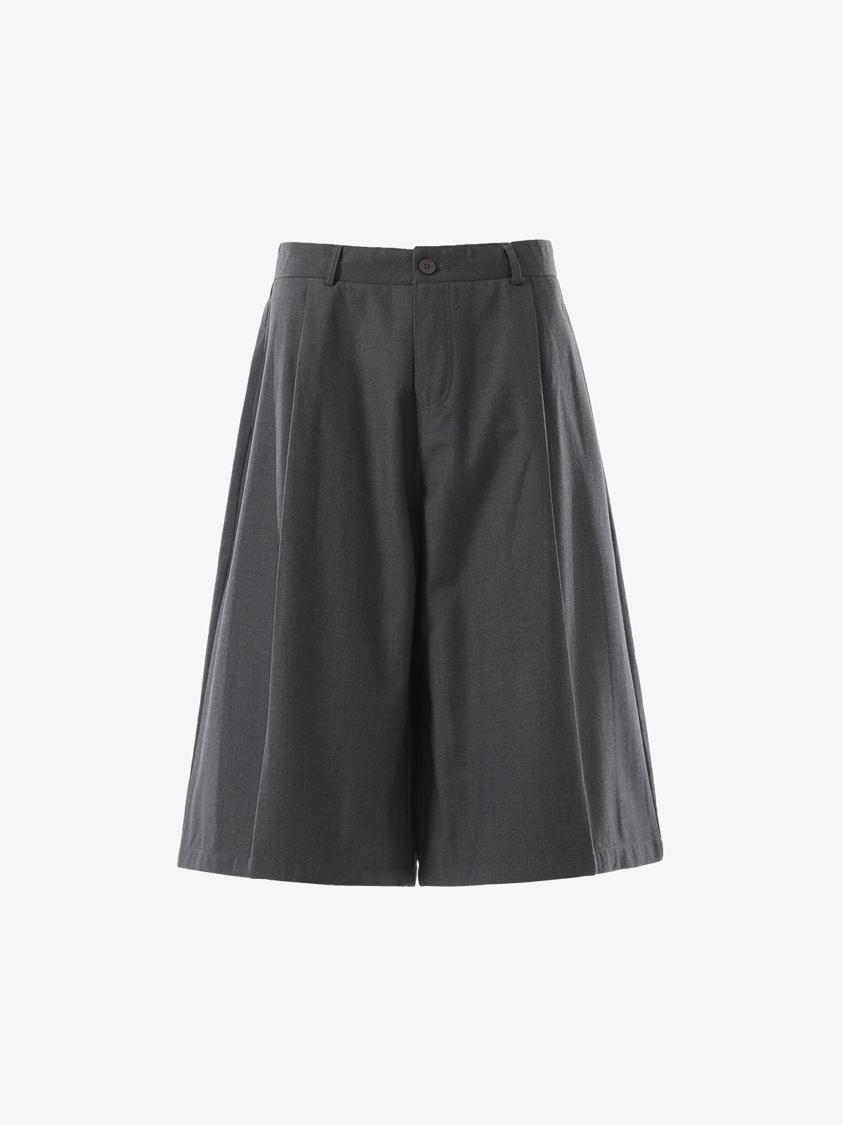 Tailored Wide-Leg Woven Pleated Shorts 