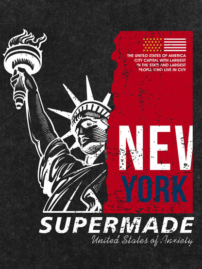Orginal Statue of Liberty Splicing Graffiti Independence Day T-shir 