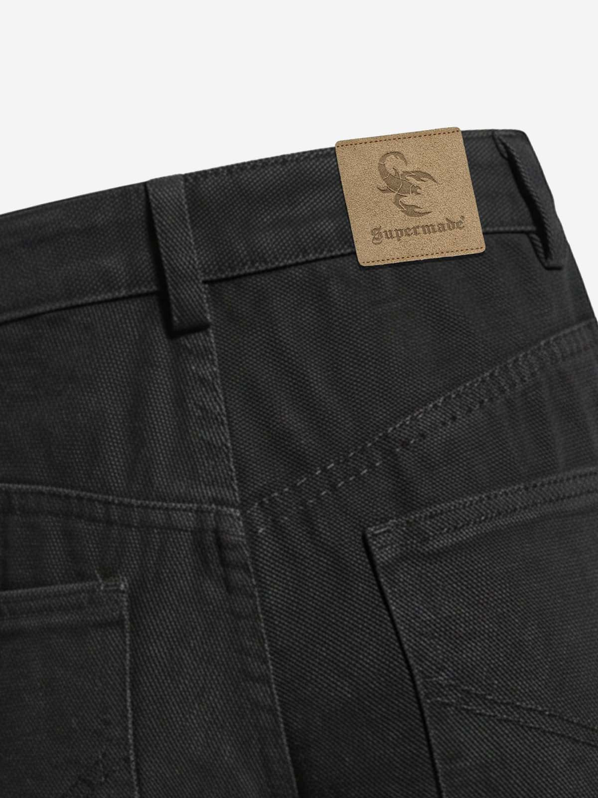 Logo Embroidered Multi-Pocket Flared Pants