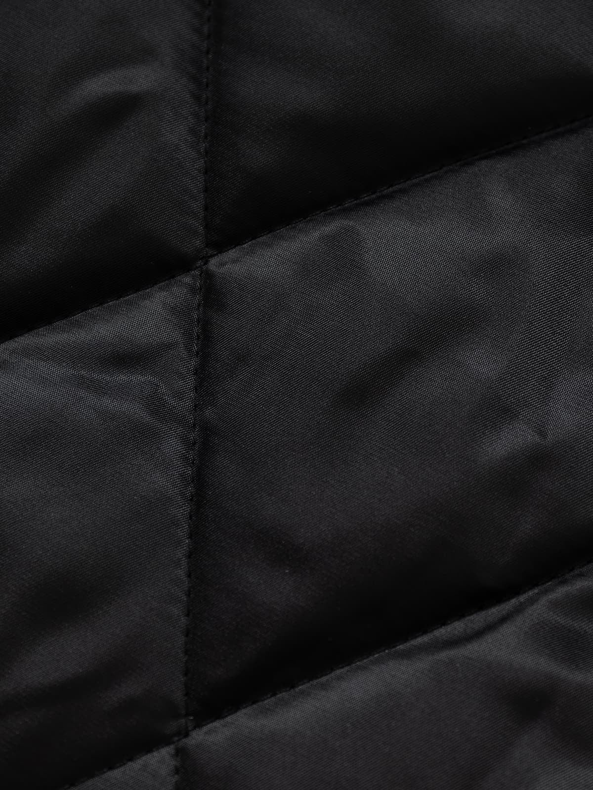 Thesupermade Oblique Zipper Design Lambswool Collar Quilted Jacket 