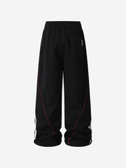 Contrast Stripe Wide-Leg Track Pants