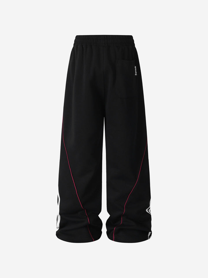 Contrast Stripe Wide-Leg Track Pants